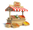 © koya979 - Food market kiosk, farmers shop, farm food stall