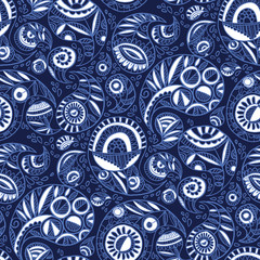  Frost inspired seamless pattern with India paisley