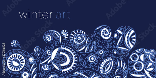 Winter blue and white frost inspired composition