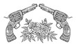 Two pistols and roses