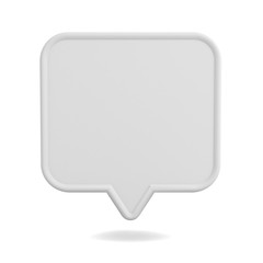 Poster - Blank white speech bubble pin isolated on white background with shadow 3D rendering