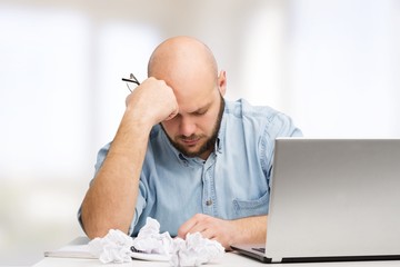 Poster - Close-up Doctor at hospital working with laptop