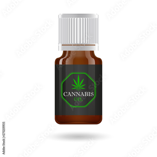 Download Realistic Brown Glass Bottle With Hemp Oil Mock Up Of Cannabis Oil Extracts In Jars Medical Marijuana Logo On The Label Vector Illustration Stock Vector Adobe Stock