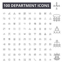 Department Line Icons, Signs, Vector Set, Outline Concept Illustration