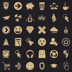 Poster - Help in internet icons set. Simple style of 36 help in internet vector icons for web for any design