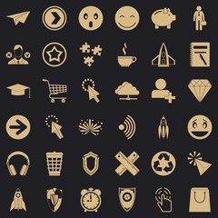 Poster - Computer pictogram icons set. Simple style of 36 computer pictogram vector icons for web for any design