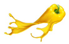 Yellow Pepper Isolated On White