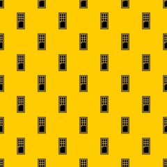 Poster - Wooden door with glass pattern seamless vector repeat geometric yellow for any design