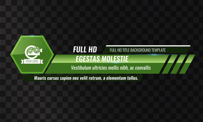 Wall Mural - Unique Video headline title or lower third template. Vector illustration - Green color