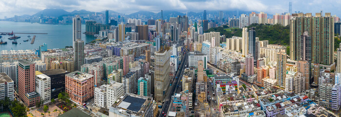 Wall Mural - Aerial view of Hong Kong residential district