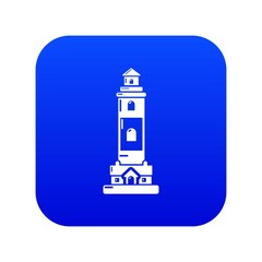 Sticker - Lighthouse icon blue vector isolated on white background