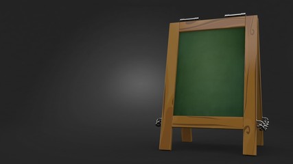 Canvas Print - Wooden blackboard on gray background