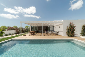 Modern villa with pool and garden