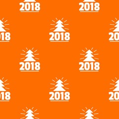 Poster - Minimal christmas tree pattern vector orange for any web design best