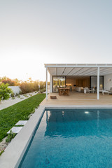 Modern villa with pool and garden