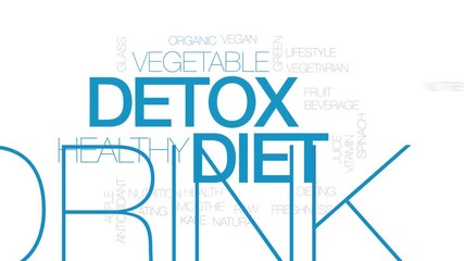 Wall Mural - Detox diet animated word cloud. Kinetic typography.