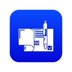 Poster - Treaty icon blue vector isolated on white background