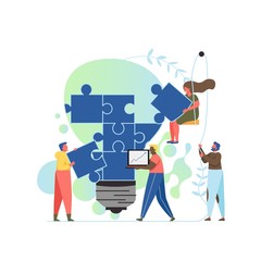 Wall Mural - idea creation, vector flat style design illustration