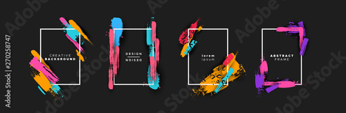 Fotomural Abstract color brush background template set