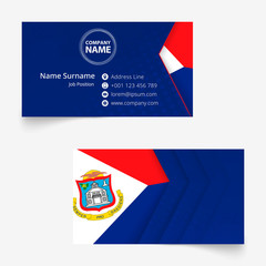 Wall Mural - Sint Maarten Flag Business Card, standard size (90x50 mm) business card template.