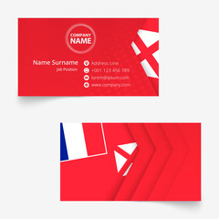 Wall Mural - Wallis and Futuna Flag Business Card, standard size (90x50 mm) business card template.
