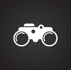 Poster - Binocular icon on background for graphic and web design. Simple vector sign. Internet concept symbol for website button or mobile app.