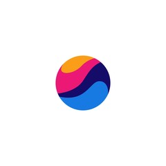Wall Mural - abstract circle wave logo vector icon illustration