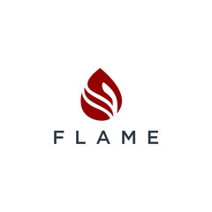 Aufkleber - Fire Flame Logo design vector template droplet shape. Red drop Logotype concept icon.