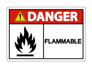 Danger Flammable Symbol Sign Isolate On White Background,Vector Illustration