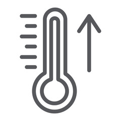 Poster - Raising the temperature line icon, weather and climate, thermometer sign, vector graphics, a linear pattern on a white background.