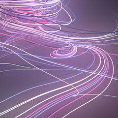 Poster - Interlacing abstract pink colored curves. Computer generated geometric pattern. 3D rendering
