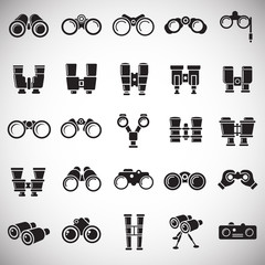 Poster - Binocular icons set on white background for graphic and web design. Simple vector sign. Internet concept symbol for website button or mobile app.