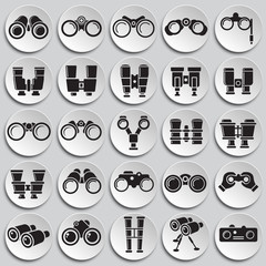 Poster - Binocular icons set on plates background for graphic and web design. Simple vector sign. Internet concept symbol for website button or mobile app.