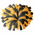 Black and Gold Yellow Cheerleader Pom Pom Vector Graphic Illustration