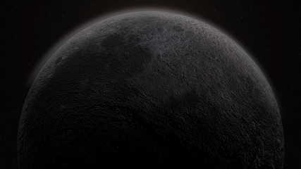 Wall Mural - dark side of the moon 3d rendering. realistic luna, eclipse background.