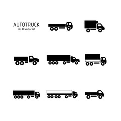 Poster - Truck - vector icon set.