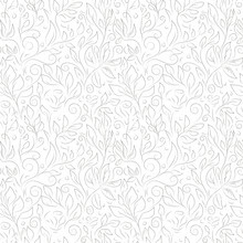 Classic Floral Vector Seamless Pattern. Hand Drawn Gray Contours Of Abstract Flowers And Leaves On White Background. Ornate Template For Design, Textile, Wallpaper, Clothing, Ceramics.