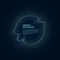 Poster - Modern vector illustration with blue particles on a dark background.