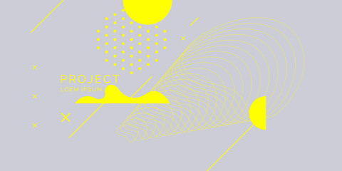 Aufkleber - trendy abstract background. composition of amorphous forms and lines.