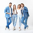 © Pixel-Shot - Stylish young people in jeans clothes on white background