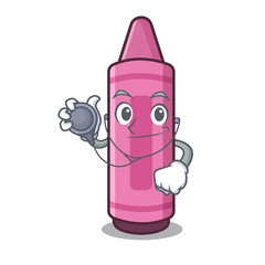 Canvas Print - Doctor pink crayon isolated in the mascot