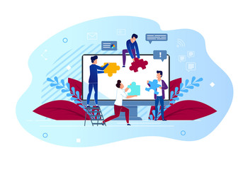 Building Layout for Site or Landing Page Cartoon.