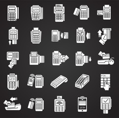Poster - Pos terminal icons set on background for graphic and web design. Simple illustration. Internet concept symbol for website button or mobile app.