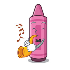 Sticker - With trumpet pink crayons in the character shape