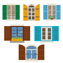 Open Windows With Shutters