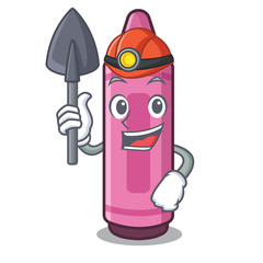 Wall Mural - Miner pink crayons in the character shape