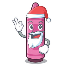 Sticker - Santa pink crayon above cartoon school book