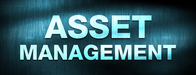 Wall Mural - Asset Management abstract blue banner background