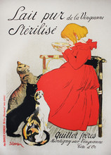 The Advertising Poster Of Milk With Girl And Cats  In The Vintage Book Les Maitres De L'Affiche, By Roger Marx, 1897.