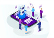 © The img - Chatbot isometric vector illustration